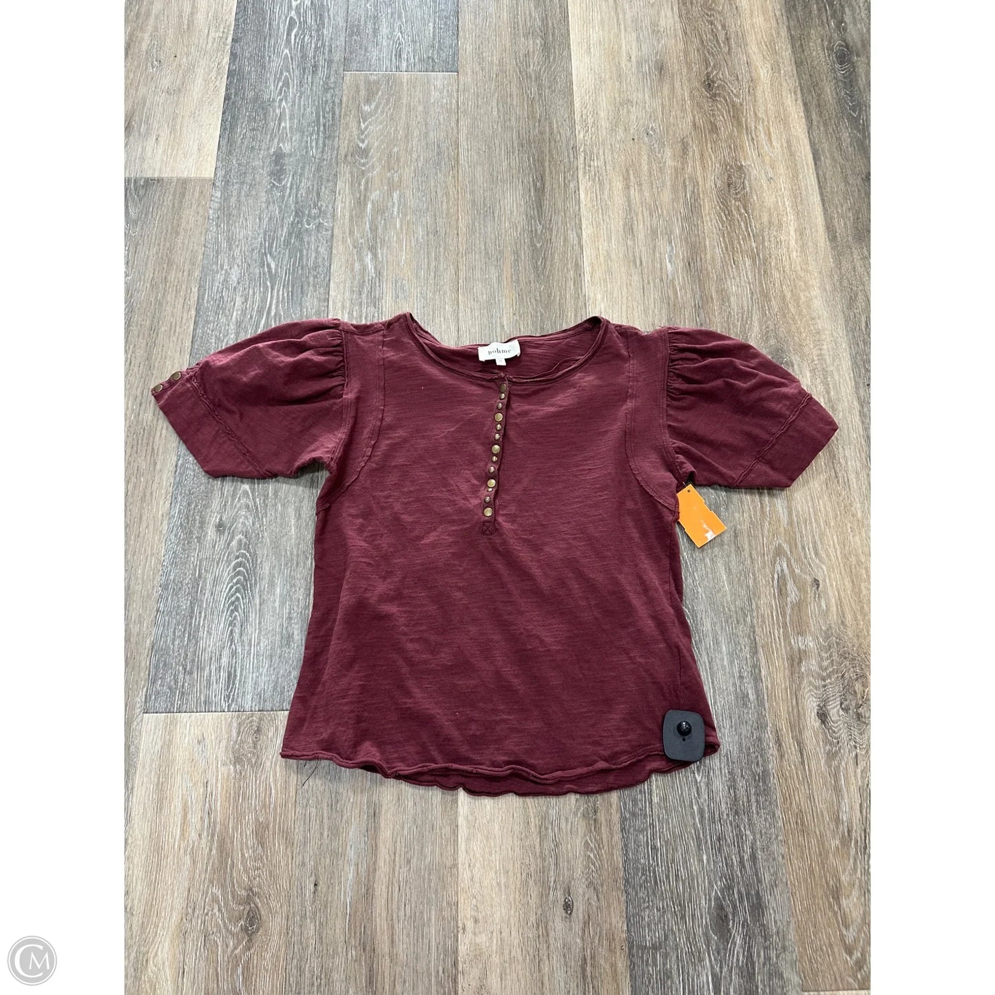 Top Short Sleeve By Bohme In Red, Size: M