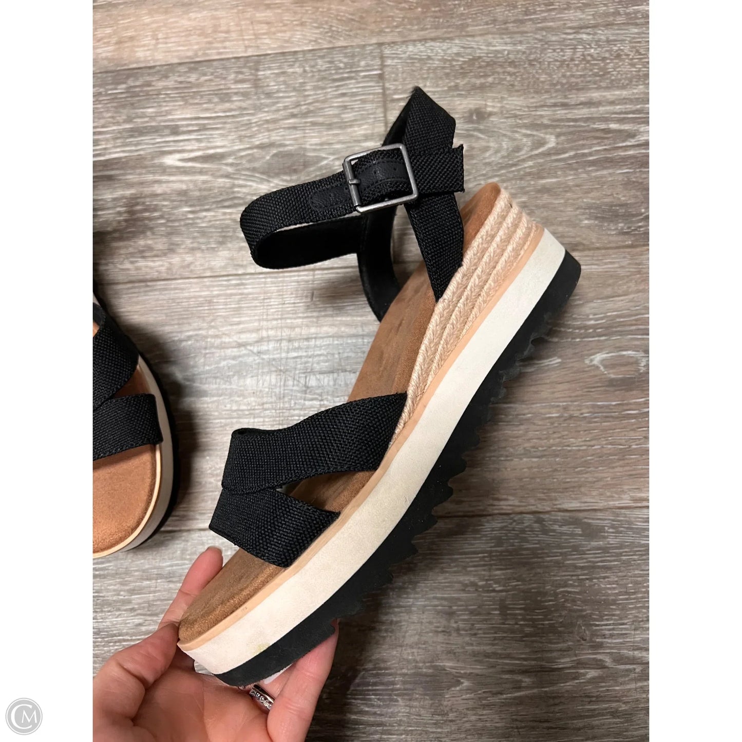 Sandals Flats By Toms In Black, Size: 9.5