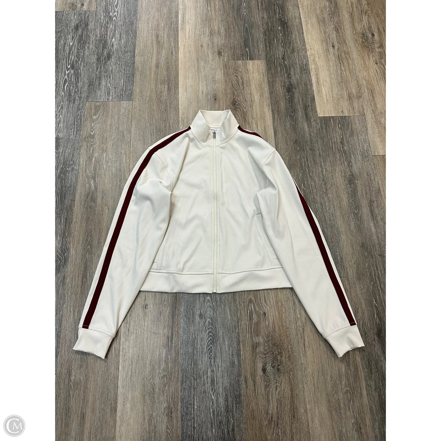 Athletic Top Long Sleeve Collar By Athleta In White, Size: S