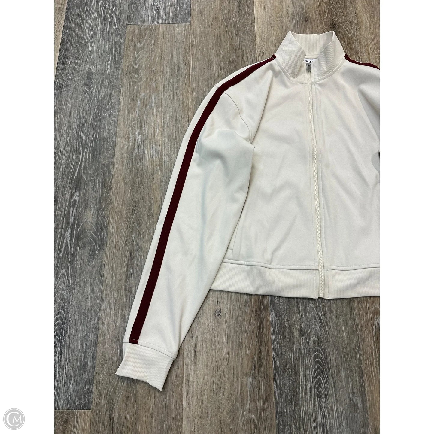 Athletic Top Long Sleeve Collar By Athleta In White, Size: S