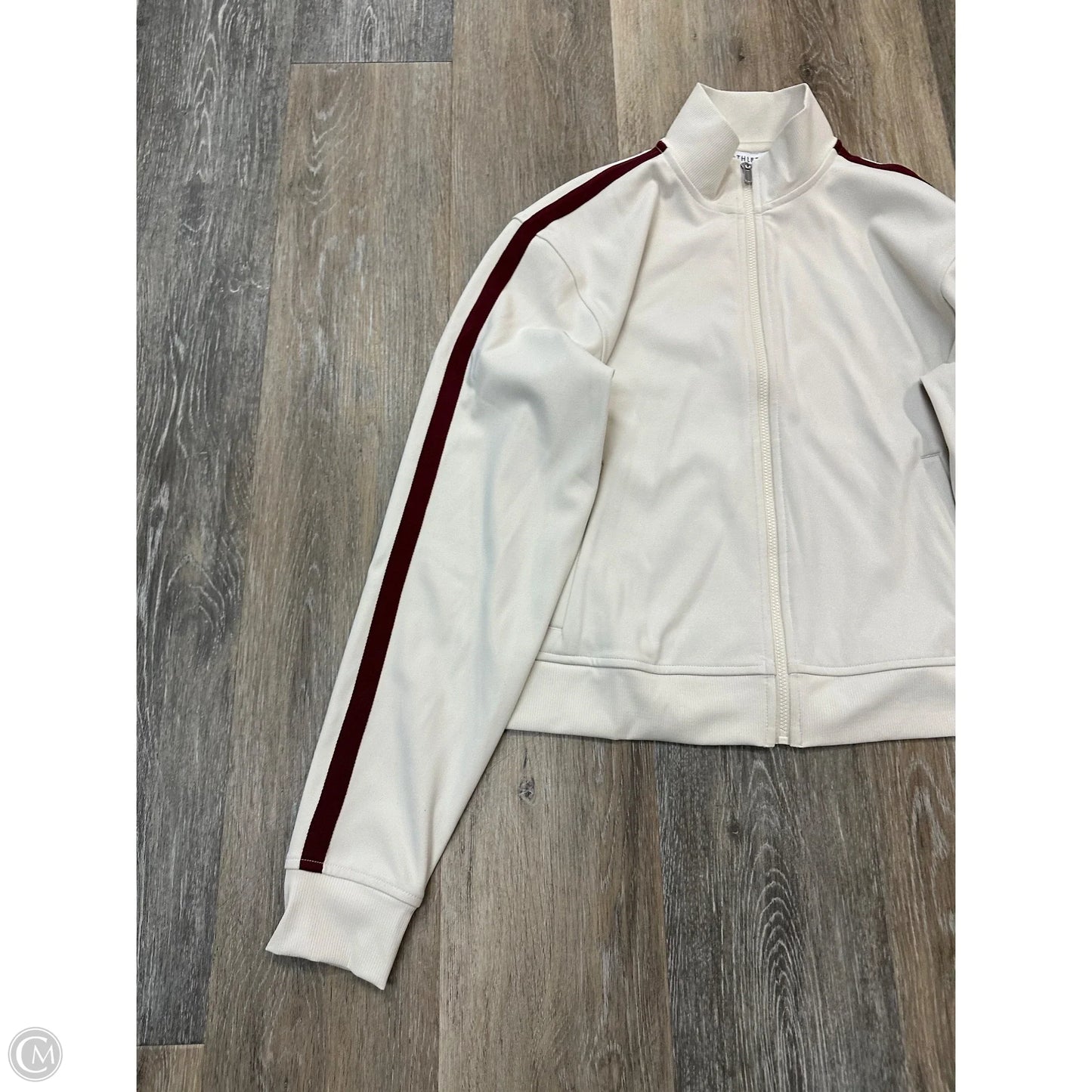 Athletic Top Long Sleeve Collar By Athleta In White, Size: S