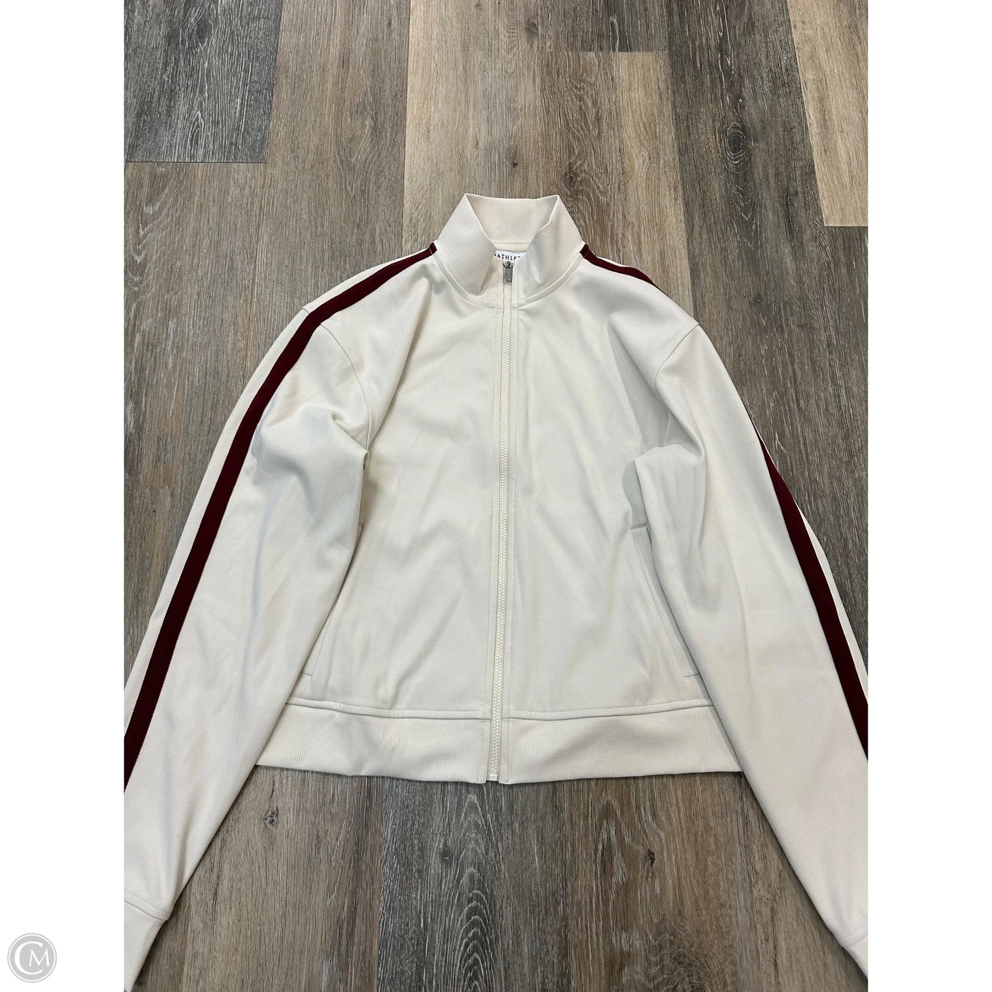 Athletic Top Long Sleeve Collar By Athleta In White, Size: S