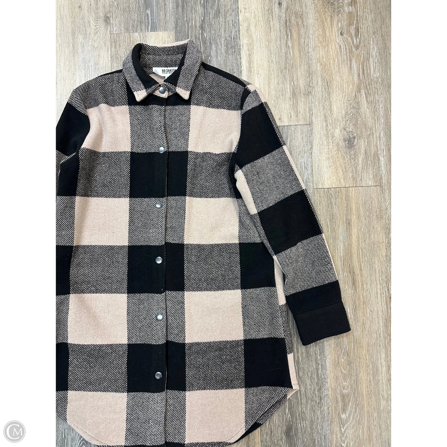 Jacket Shirt By Steve Madden In Black & Tan, Size: Xs