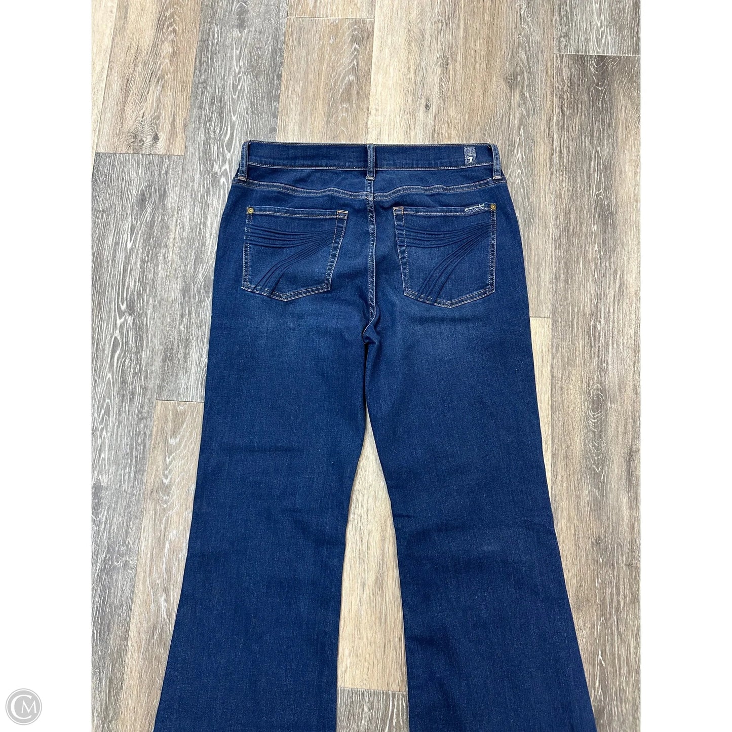 Jeans Wide Leg By 7 For All Mankind In Blue Denim, Size: 12