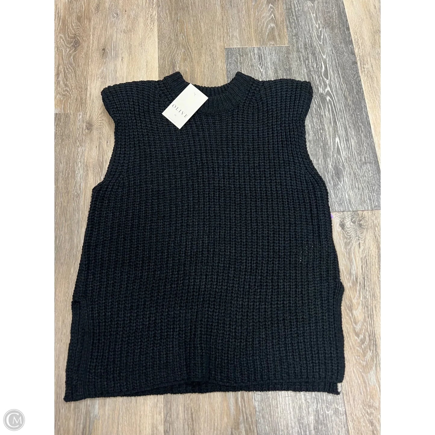 Sweater Short Sleeve By Crescent In Black, Size: M