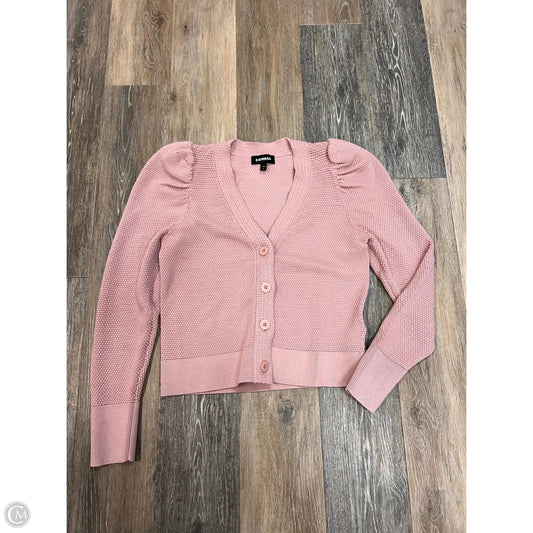 Sweater Cardigan By Express In Pink, Size: M