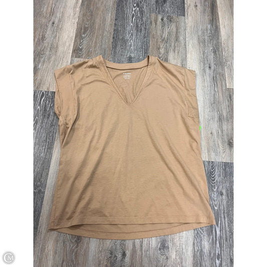 Top Short Sleeve By Frame In Tan, Size: M