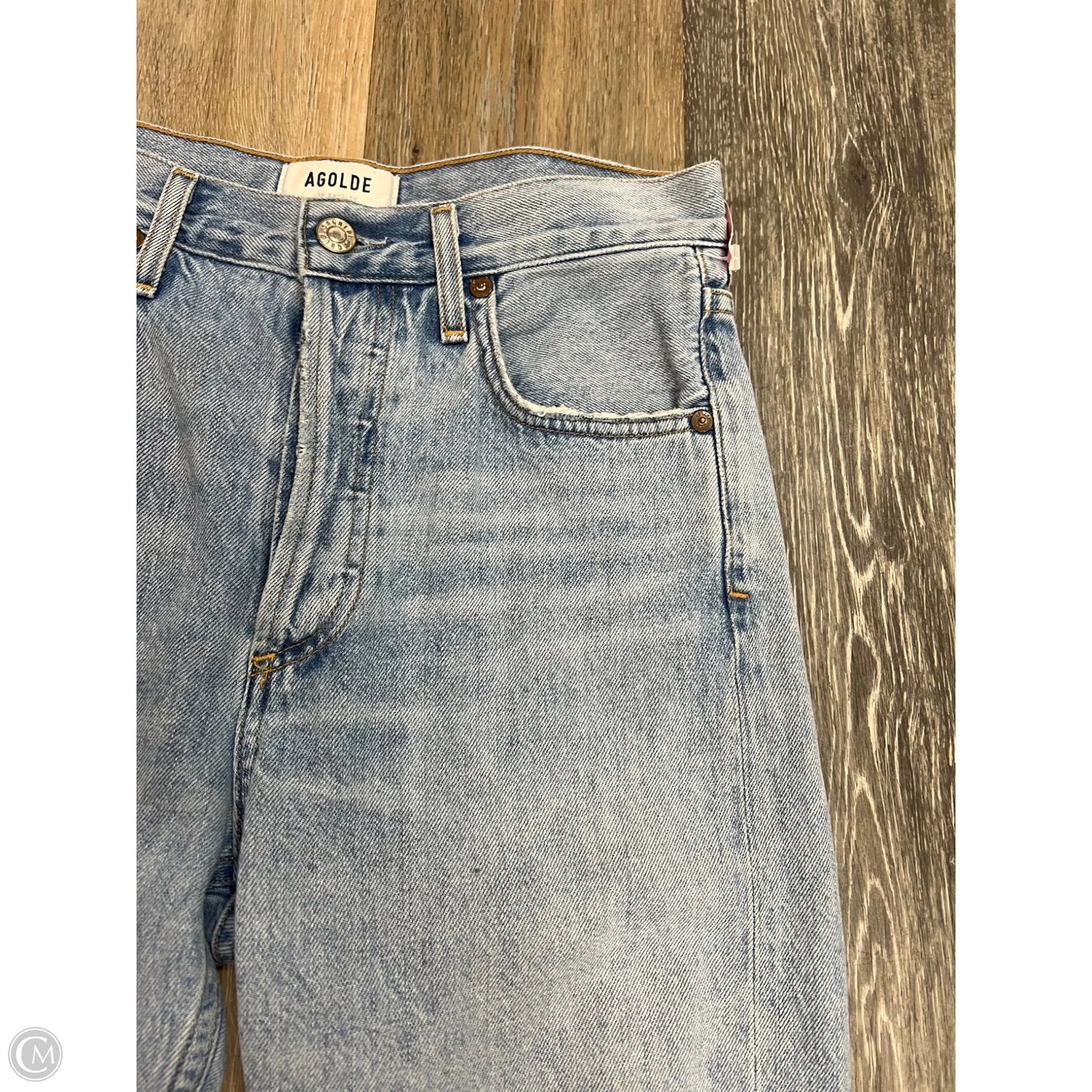 Jeans Straight By Agolde In Blue Denim, Size: 1/25