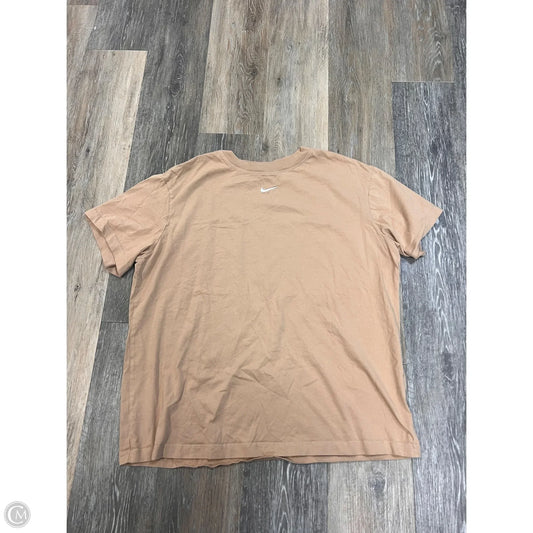 -Athletic Top Short Sleeve By Nike Apparel In Tan, Size: M