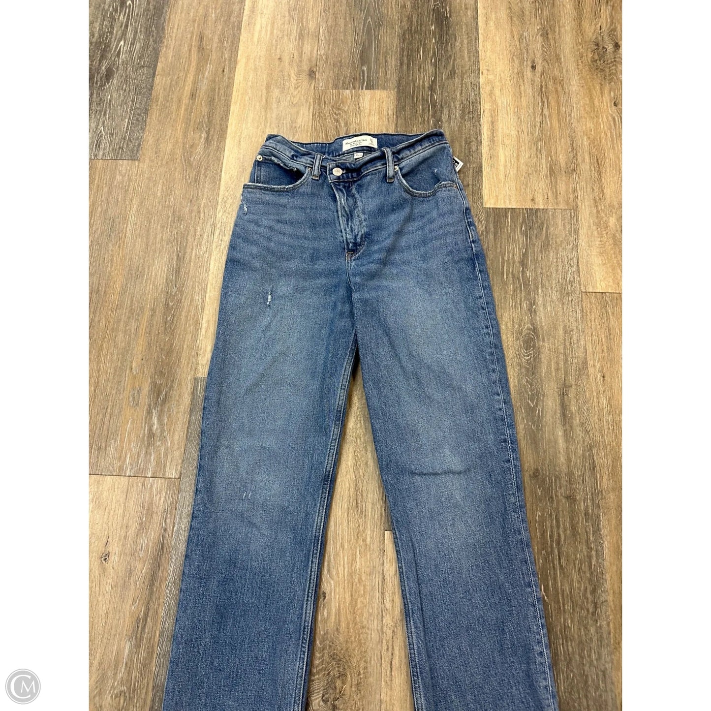 Jeans Straight By Abercrombie And Fitch In Blue Denim, Size: 4