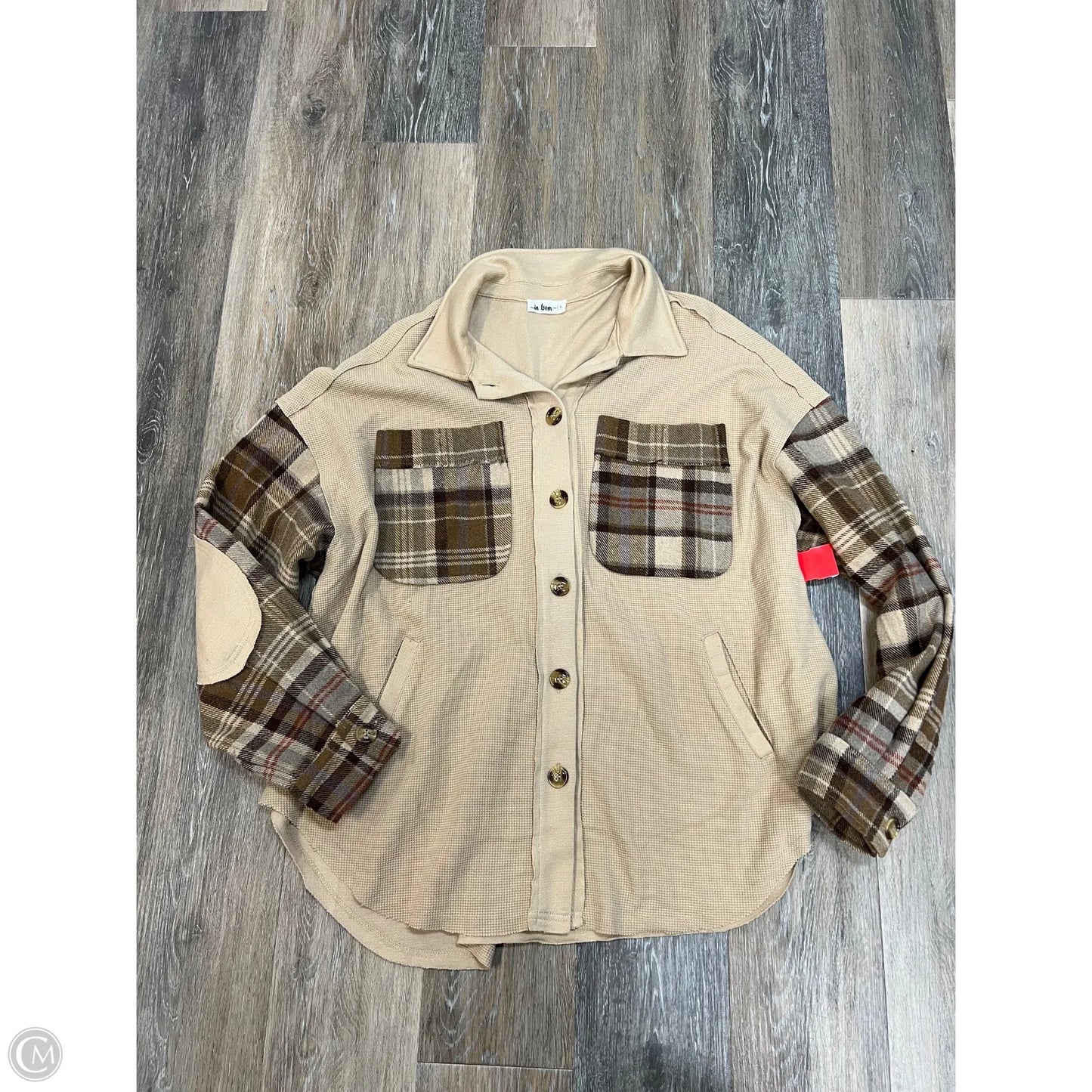 Jacket Shirt By In Loom In Tan, Size: L