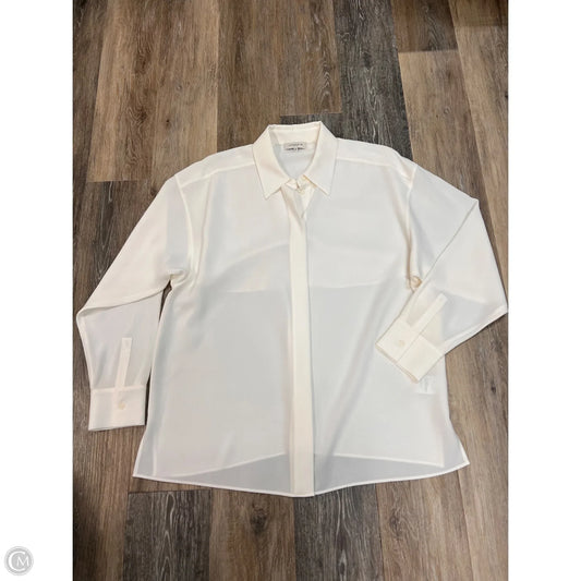 Blouse Designer By Lafayette 148 In Cream, Size: L