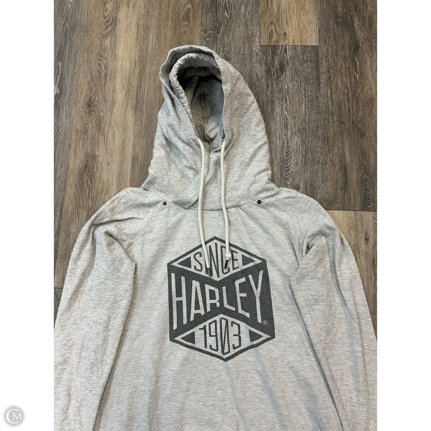 Sweatshirt Hoodie By Harley Davidson In Grey, Size: Xl
