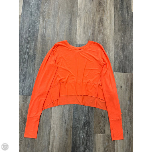 Athletic Top Long Sleeve Crewneck By Free People In Orange, Size: S