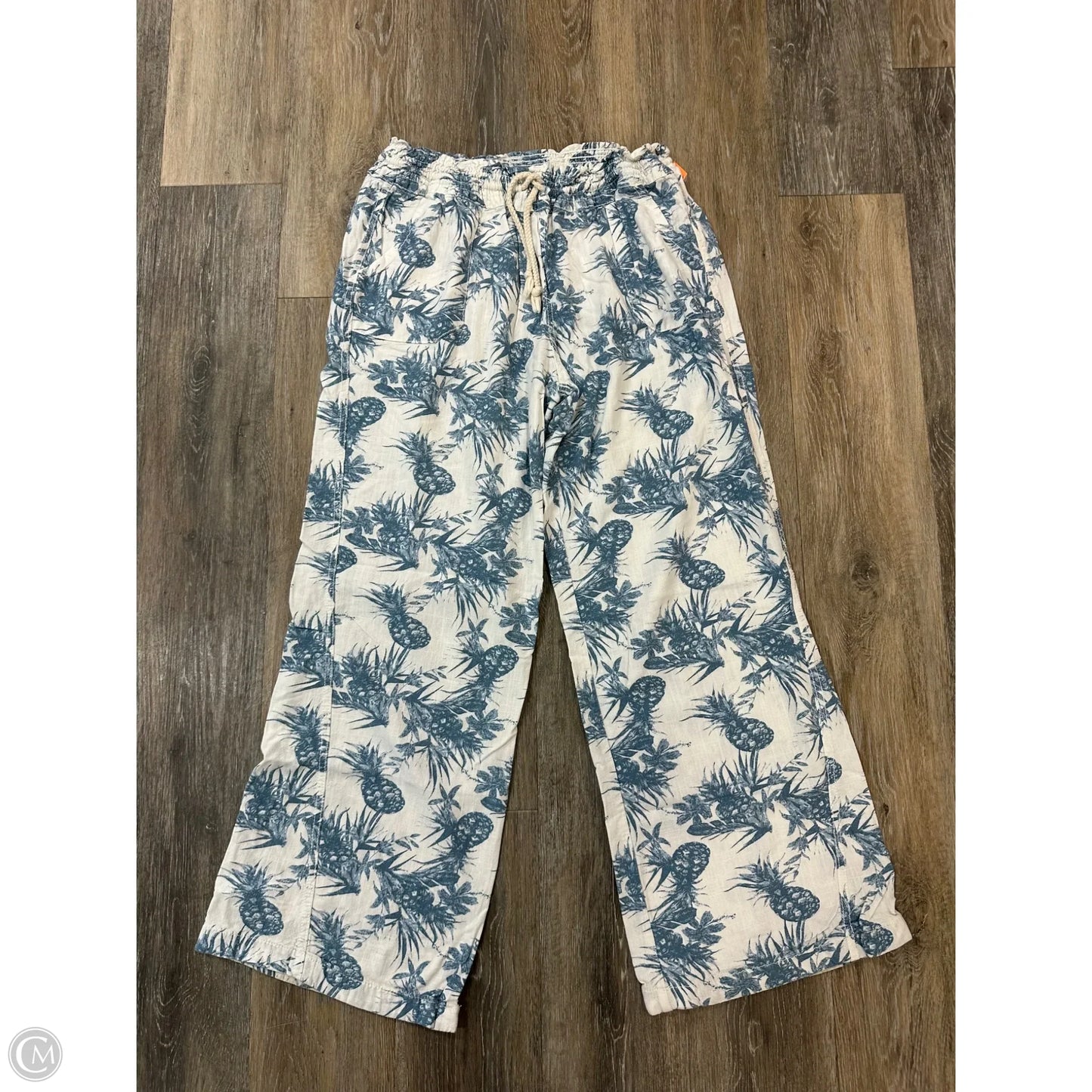 Pants Linen By Cali 1850 In Blue, Size: L