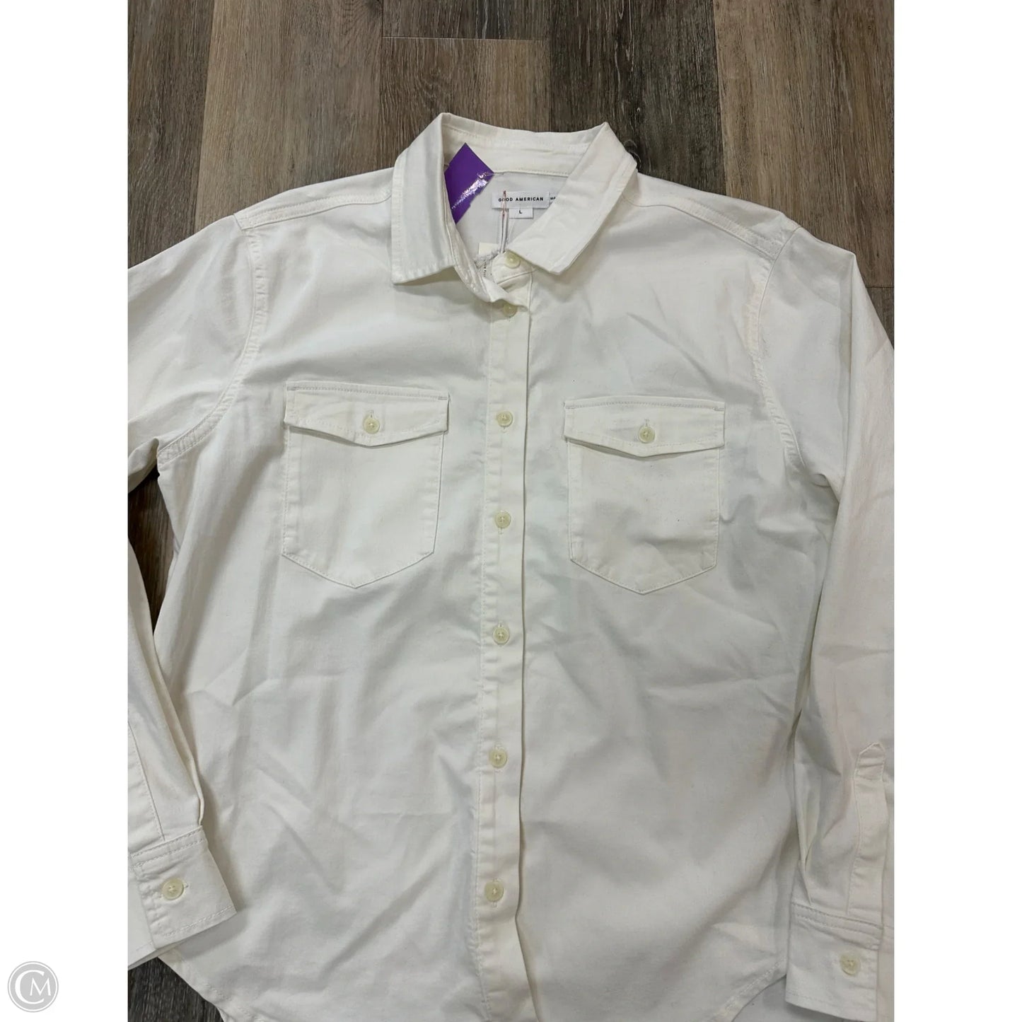 Jacket Shirt By Good American In White, Size: L