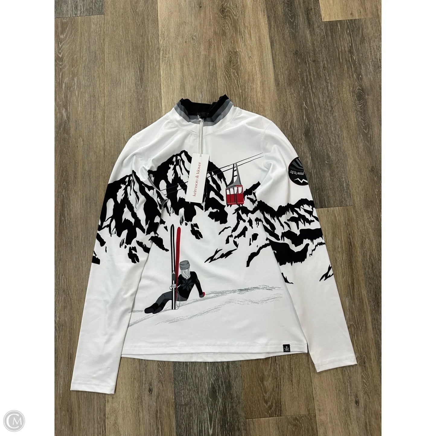 Athletic Top Long Sleeve Collar By Krimson Klover In White, Size: S