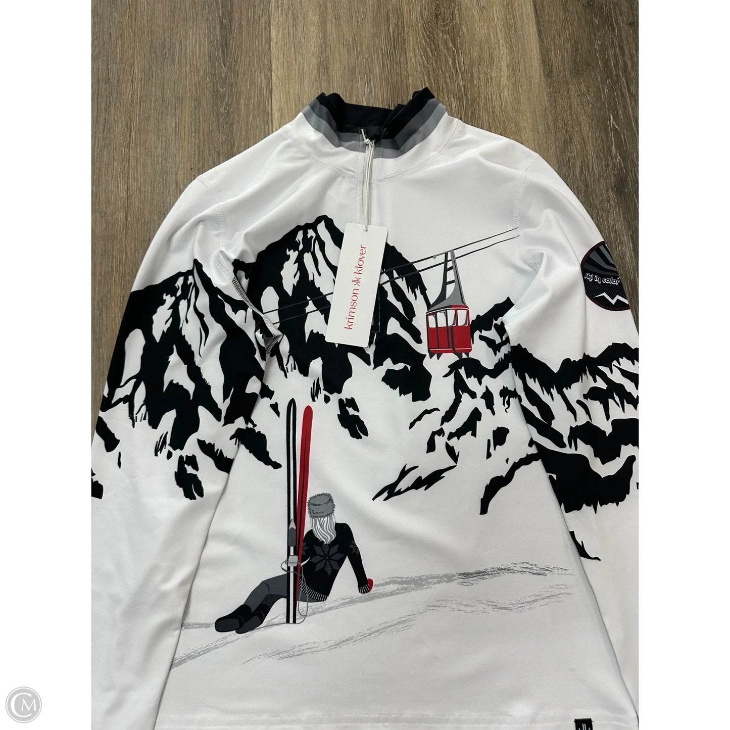 Athletic Top Long Sleeve Collar By Krimson Klover In White, Size: S
