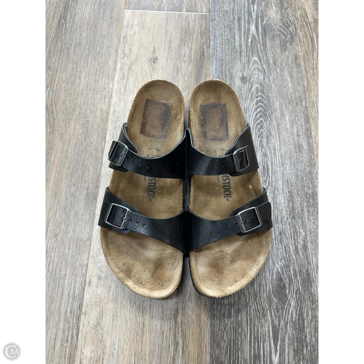 Sandals Flats By Birkenstock In Black, Size: 10
