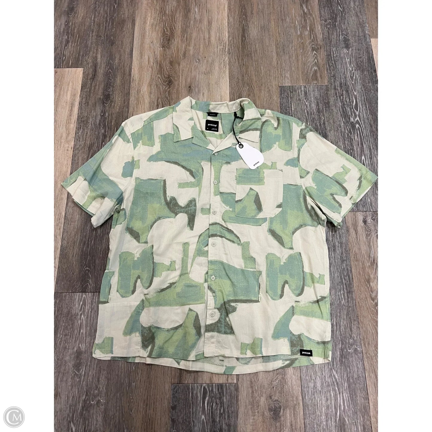 Blouse Short Sleeve By Prana In Green, Size: M (men’s)