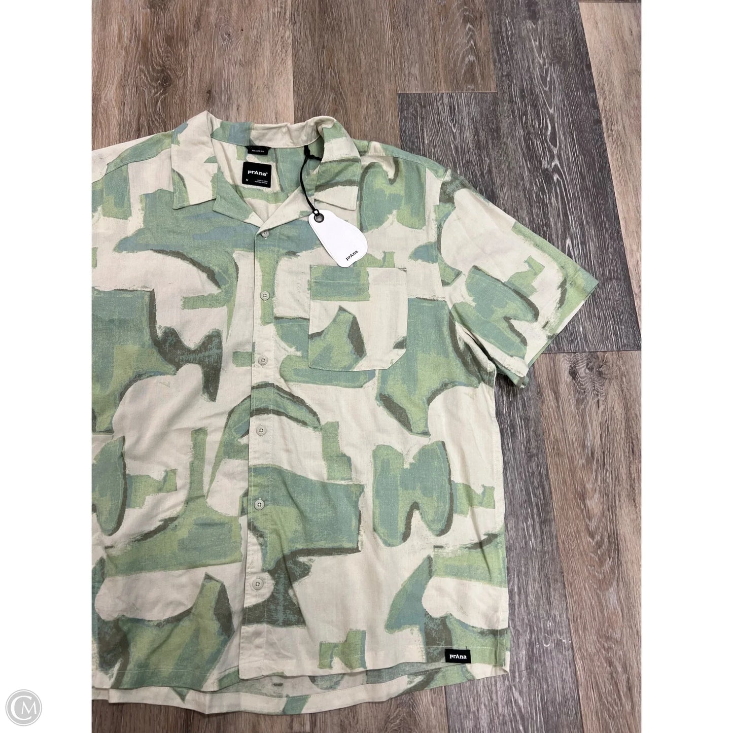 Blouse Short Sleeve By Prana In Green, Size: M (men’s)