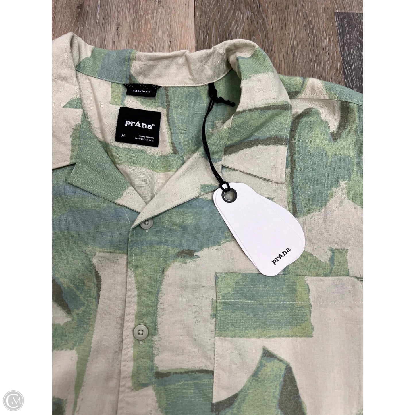 Blouse Short Sleeve By Prana In Green, Size: M (men’s)