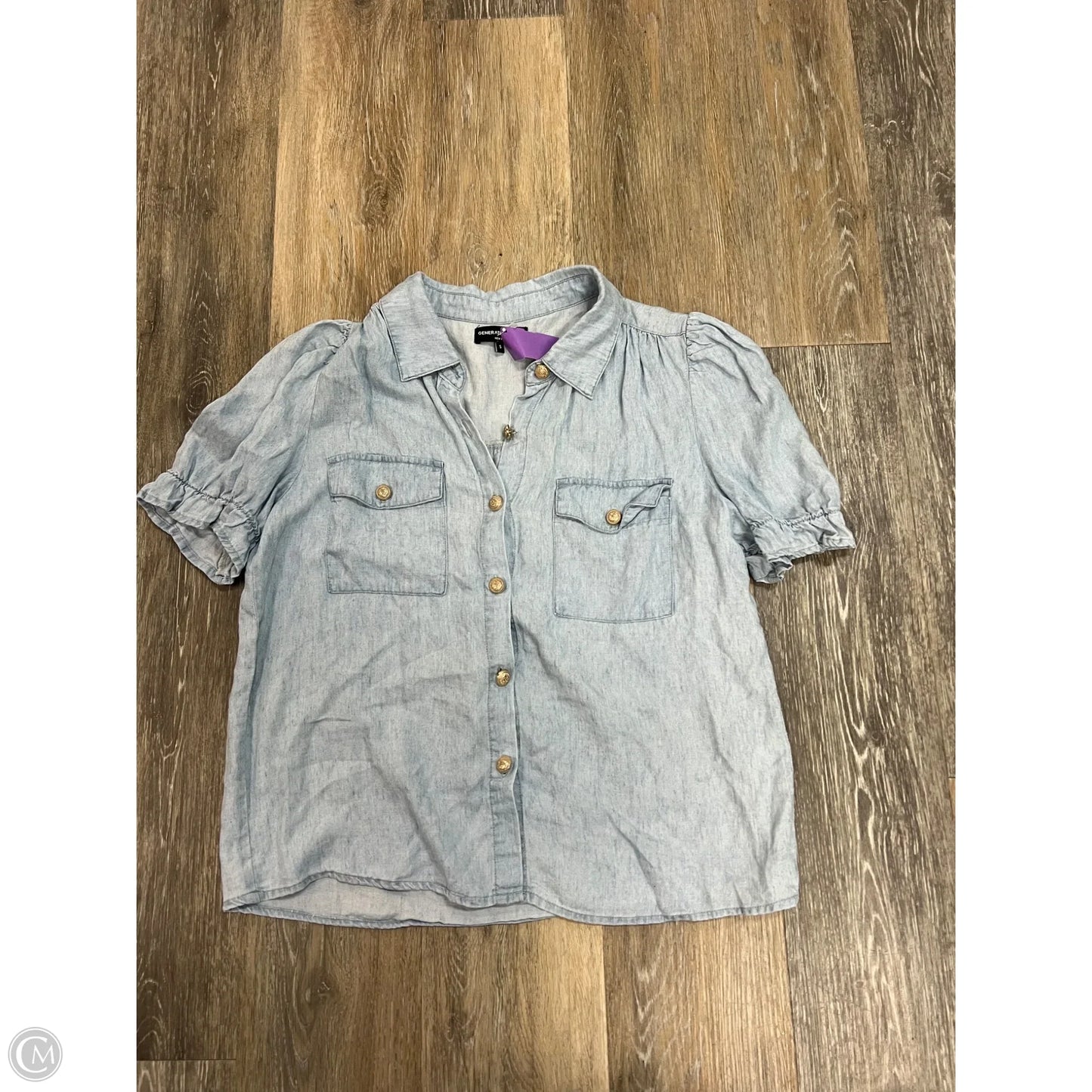 Top Short Sleeve By Generation Love In Blue Denim, Size: S
