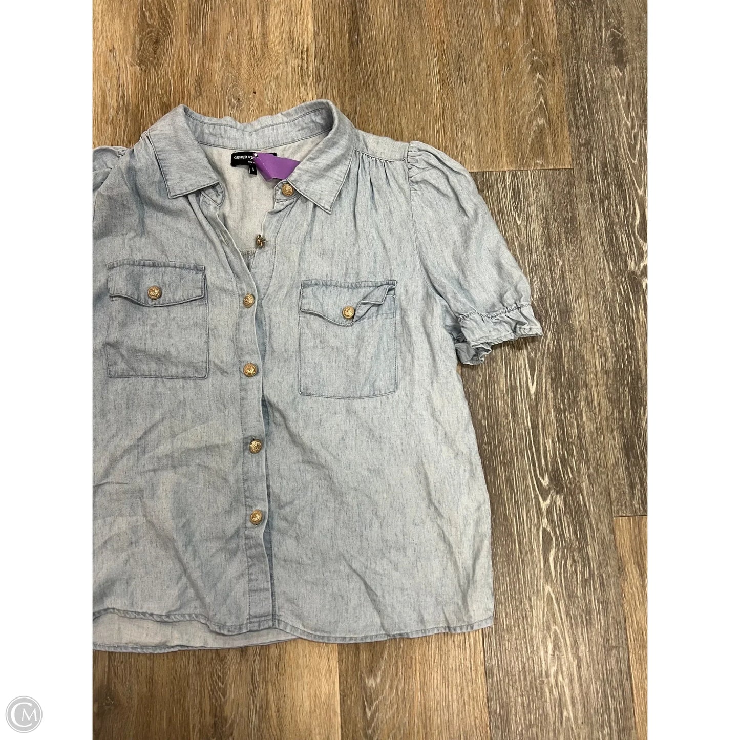 Top Short Sleeve By Generation Love In Blue Denim, Size: S