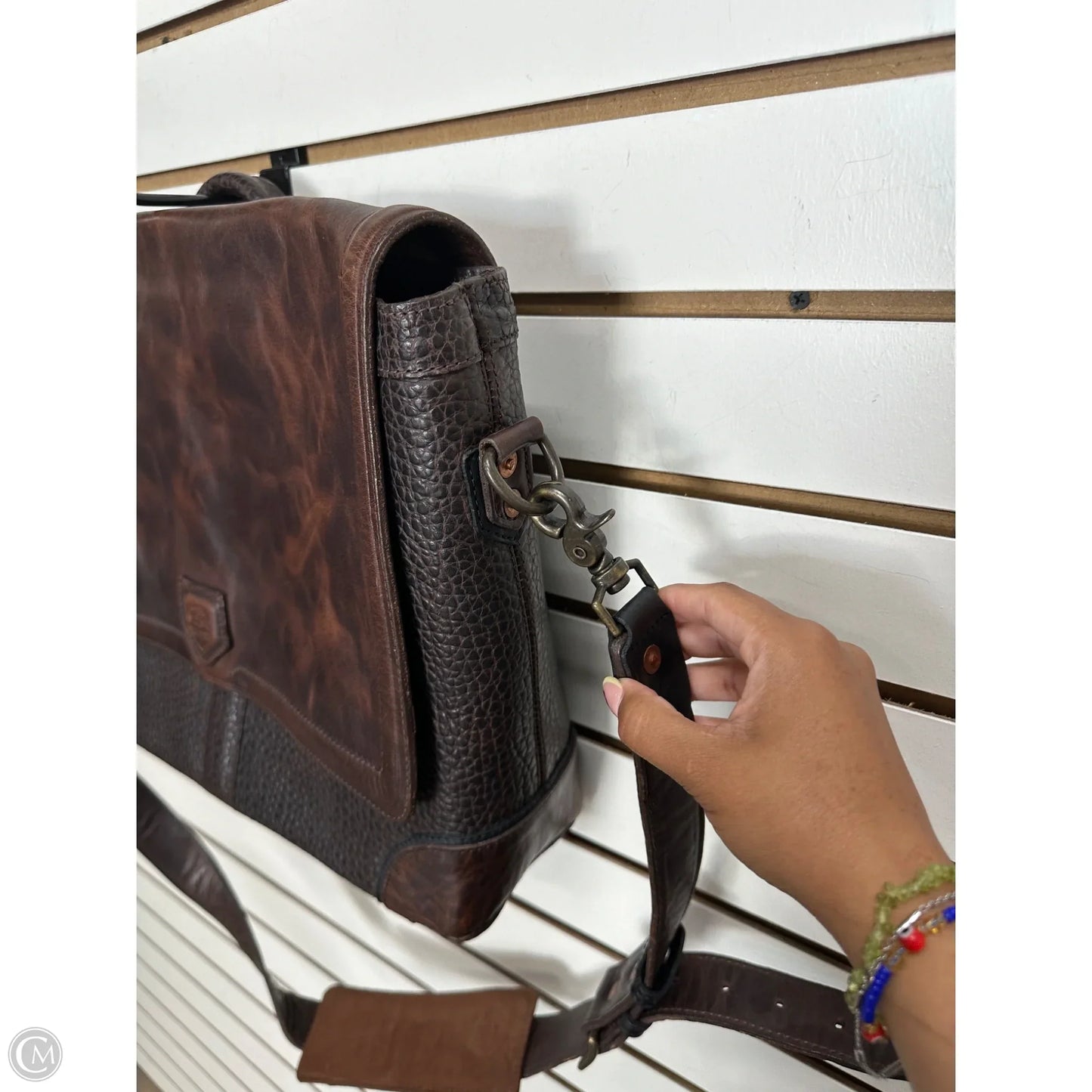 Handbag Leather By Mission Mercantile Leather Goods, Size: Large