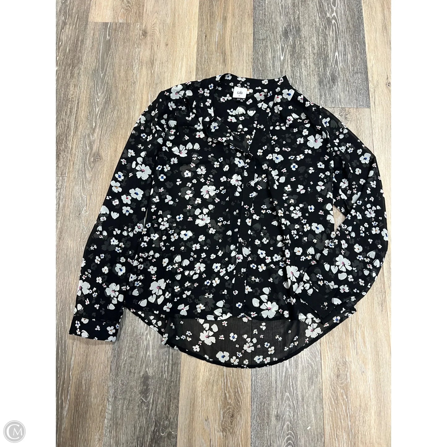 Blouse Long Sleeve By Cabi In Floral Print, Size: M