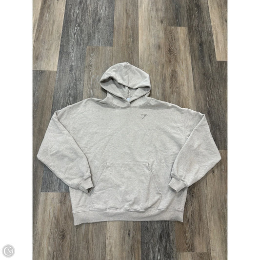 Athletic Sweatshirt Hoodie By Gym Shark In Beige, Size: S