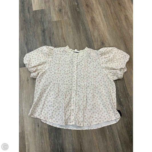 Top Short Sleeve By So Me In Floral Print, Size: Xl