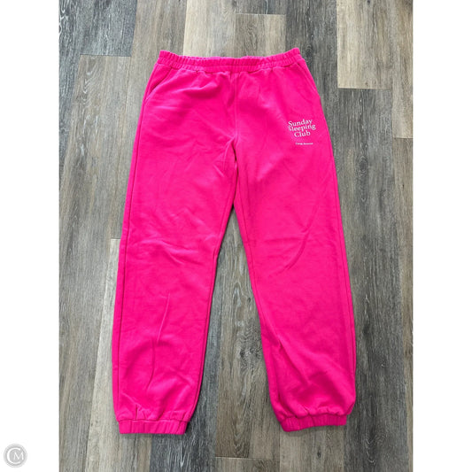 Athletic Pants By Things Between In Pink, Size: L