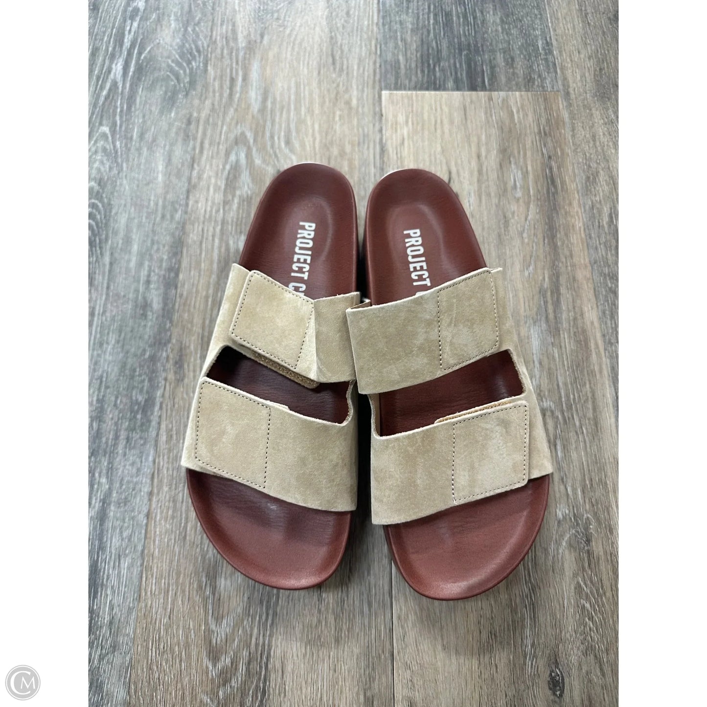 Sandals Heels Platform By Project Cloud In Taupe, Size: 10