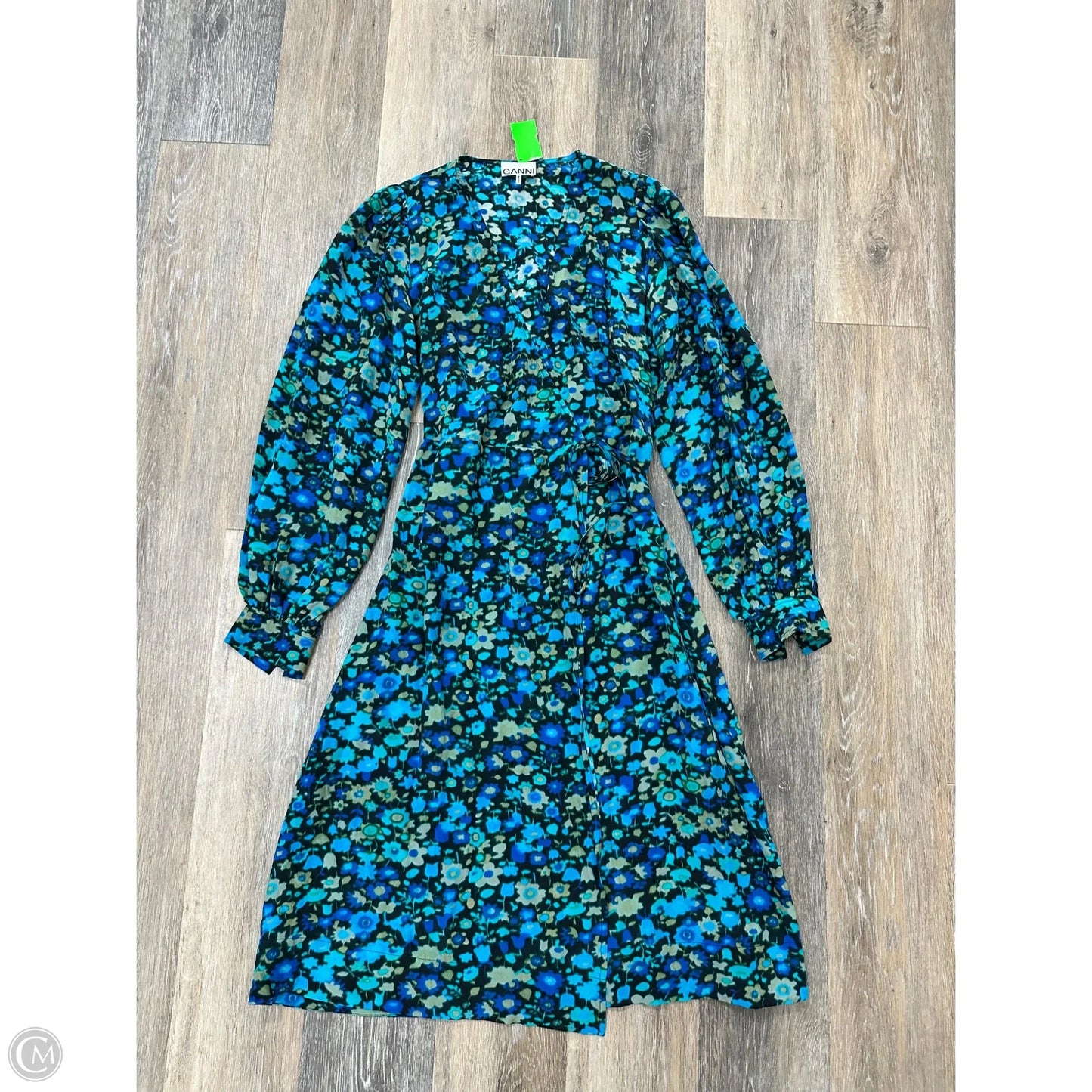 Dress Casual Midi By Ganni In Blue, Size: 6