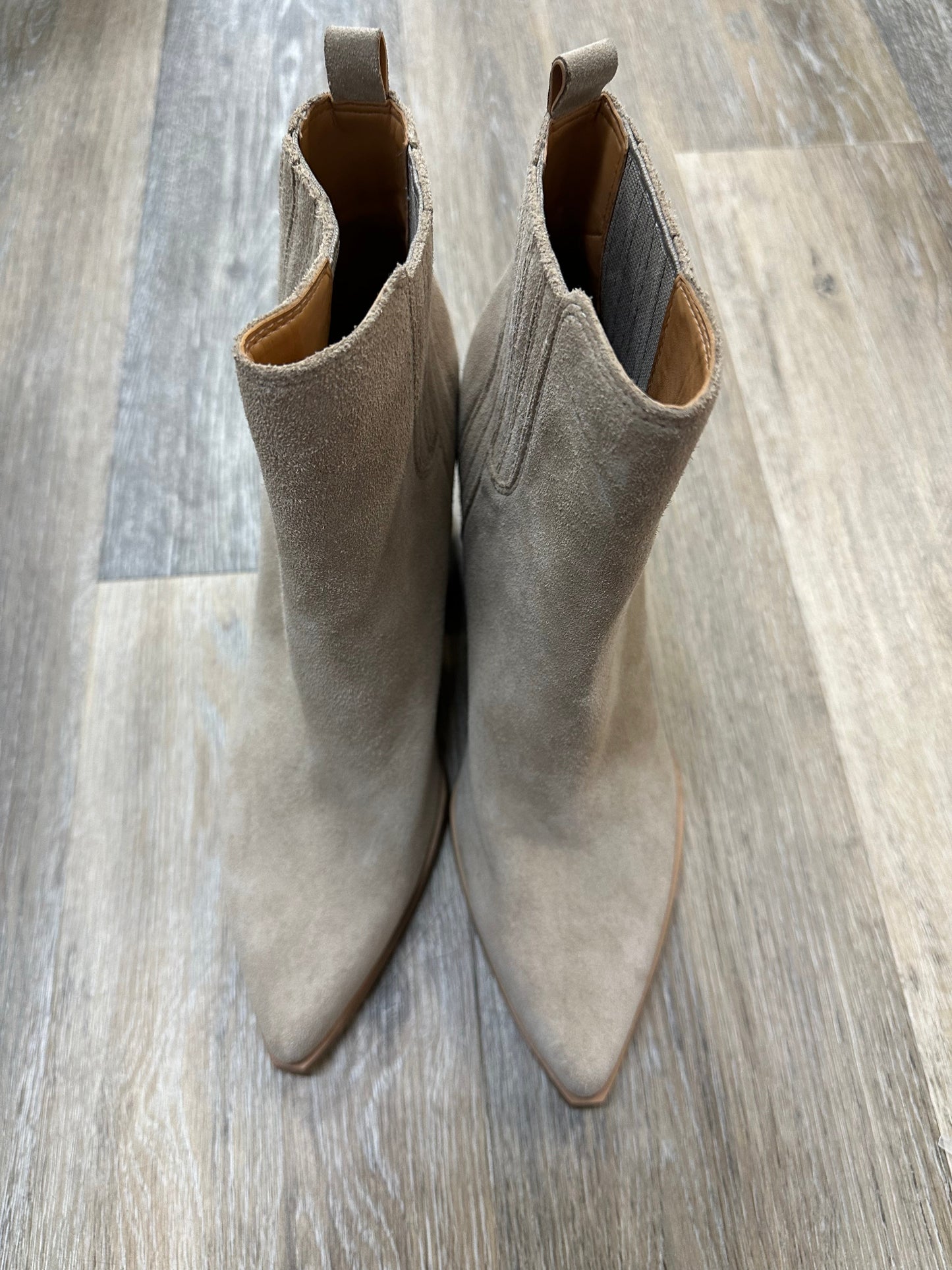 Boots Ankle Heels By Marc Fisher In Beige, Size: 8
