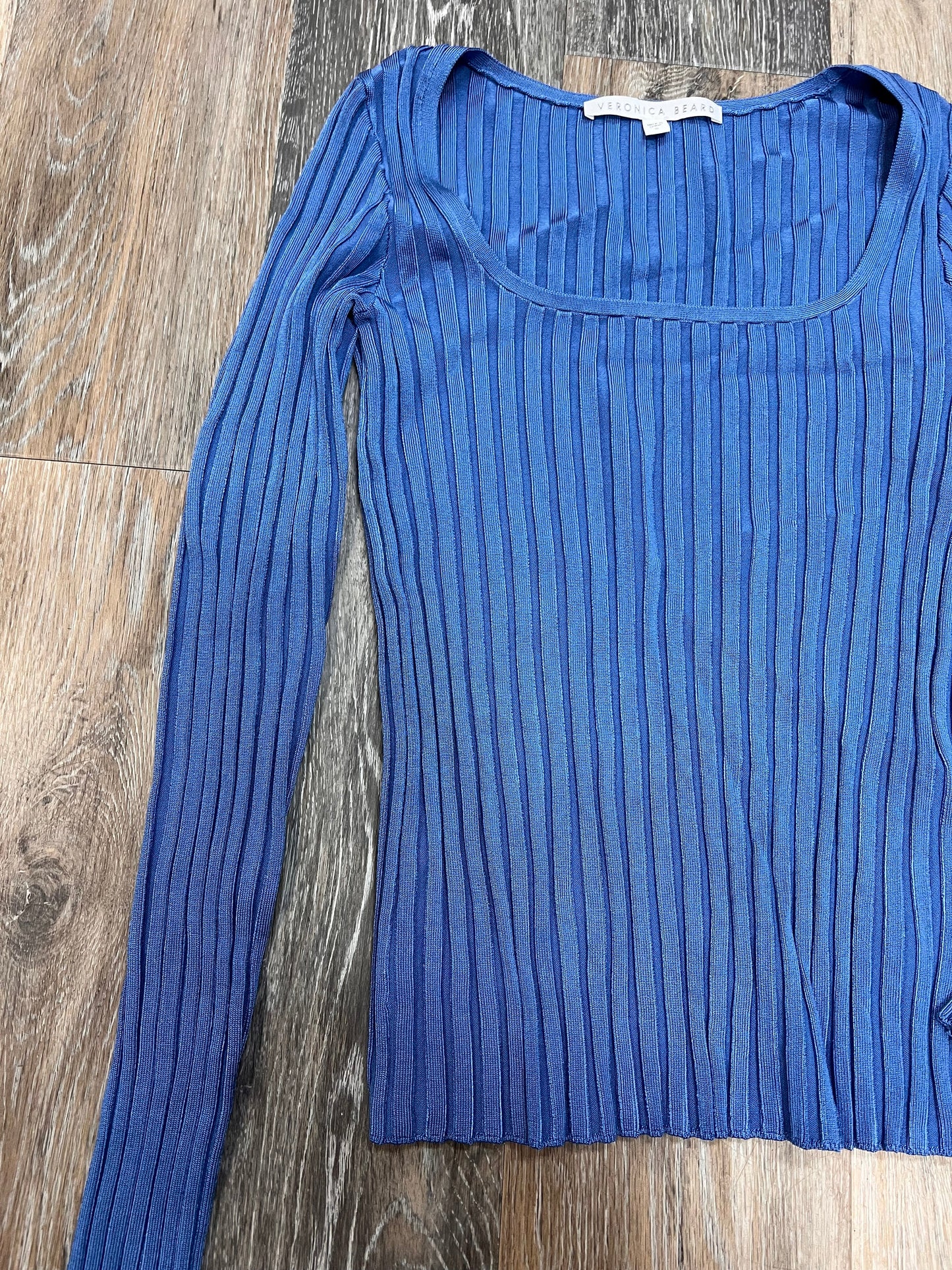Designer Top Long Sleeve By Veronica Beard In Blue, Size: S