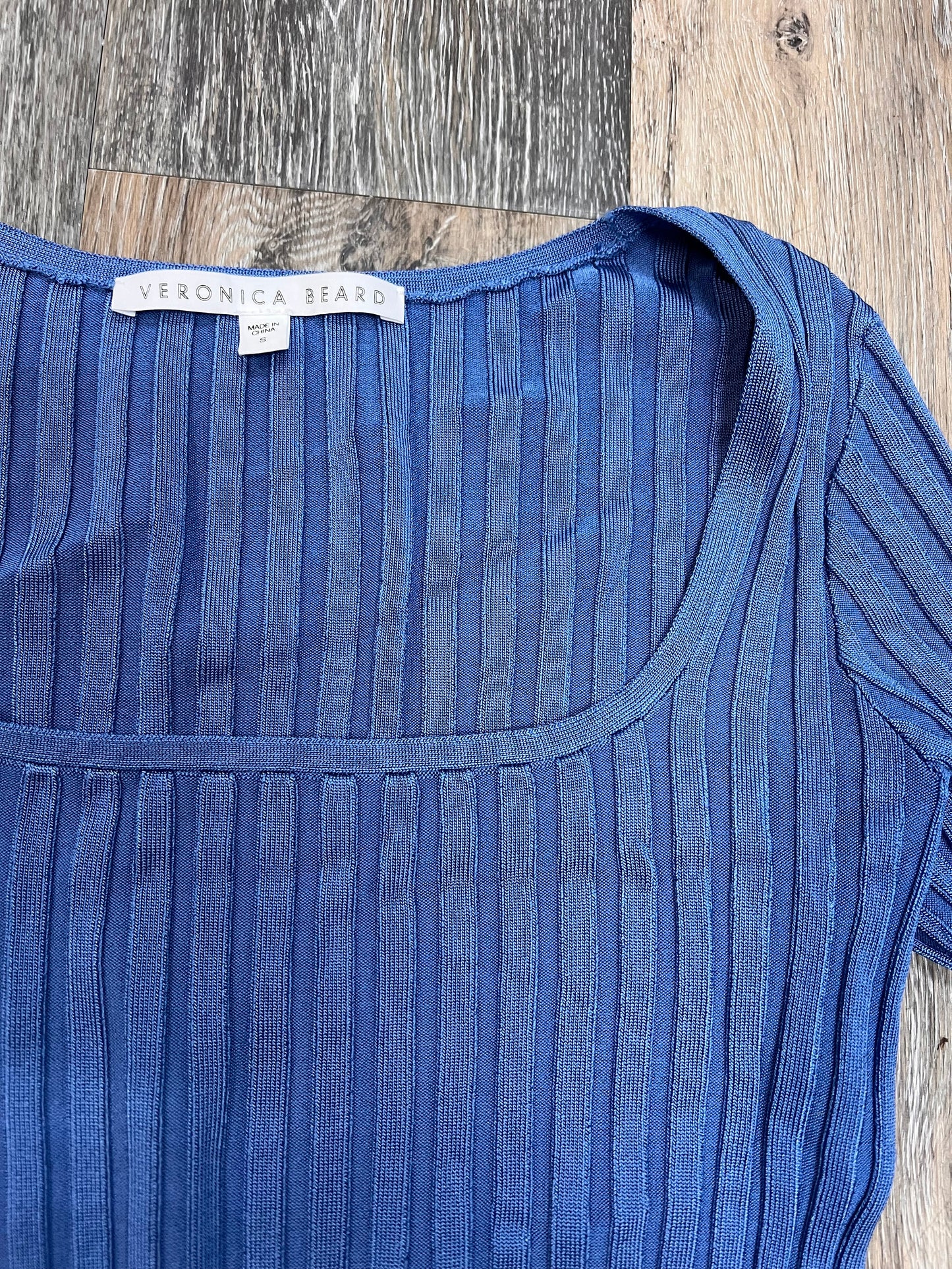 Designer Top Long Sleeve By Veronica Beard In Blue, Size: S
