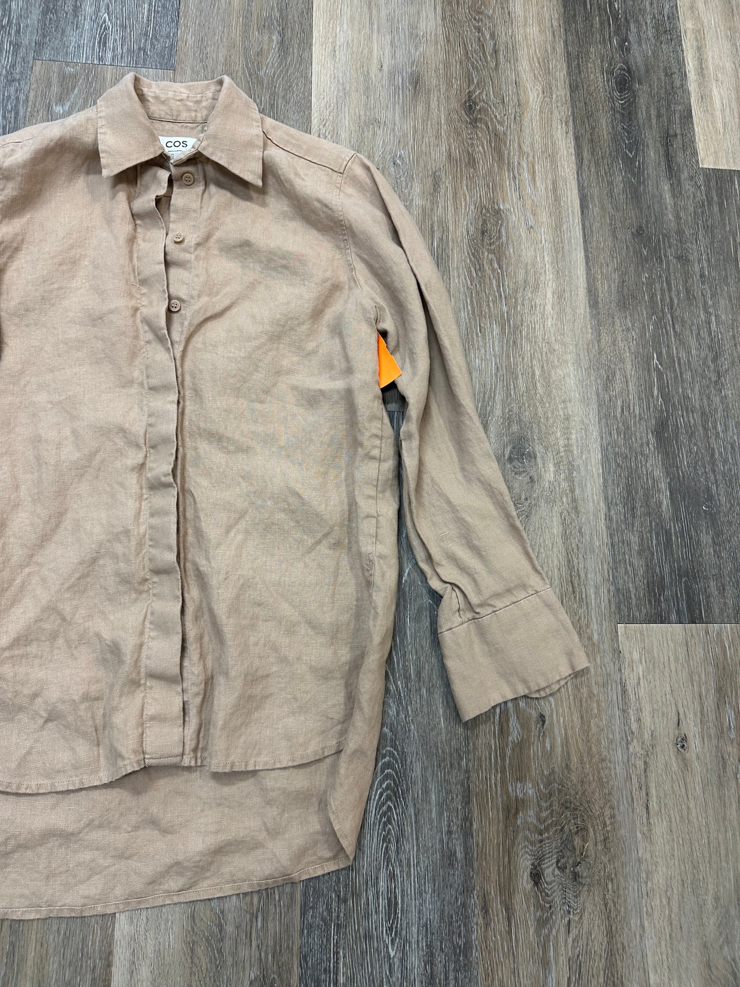 Blouse Long Sleeve By Cos In Tan, Size: 4