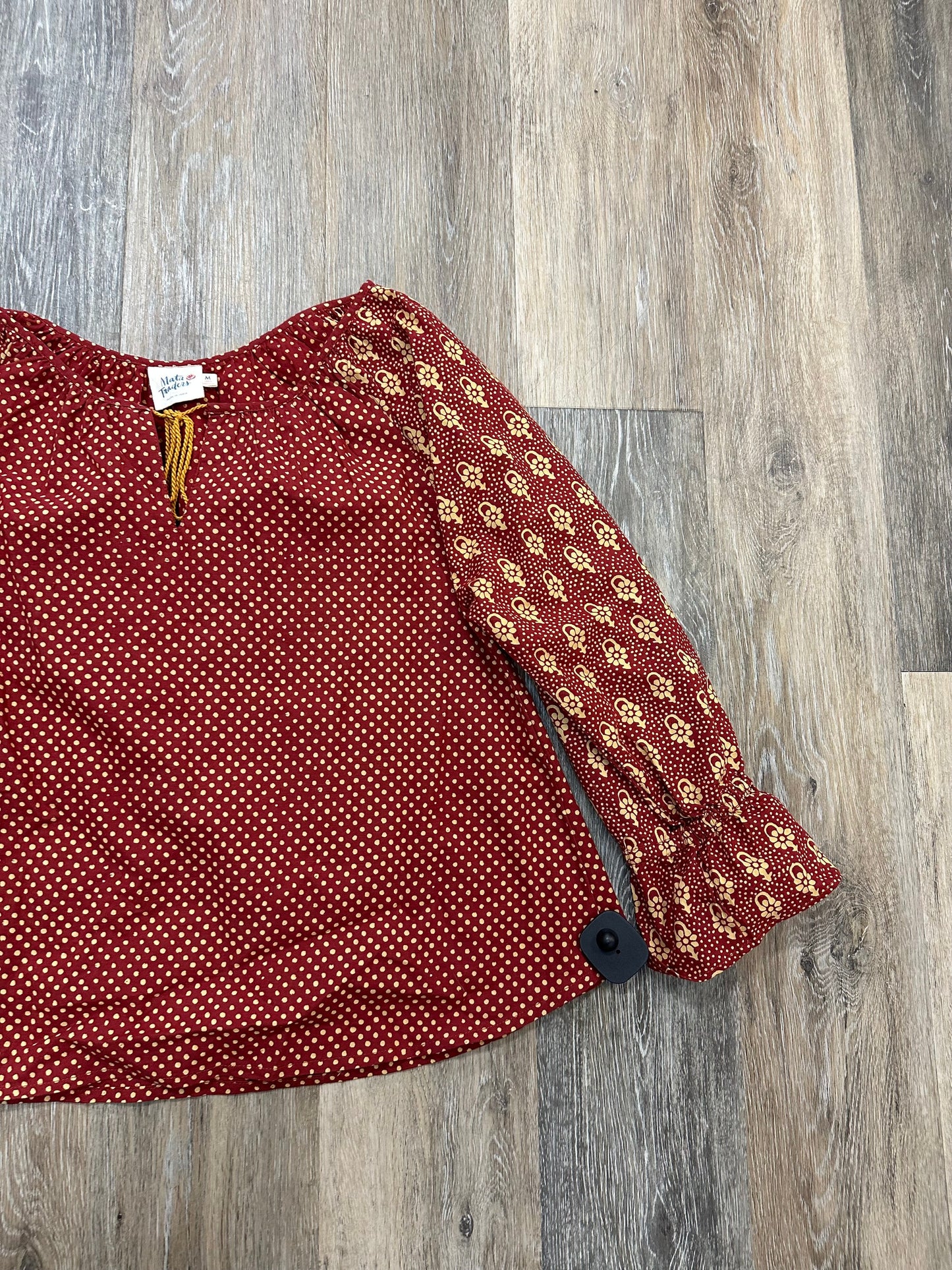 Blouse Long Sleeve By Mata Traders In Red, Size: M