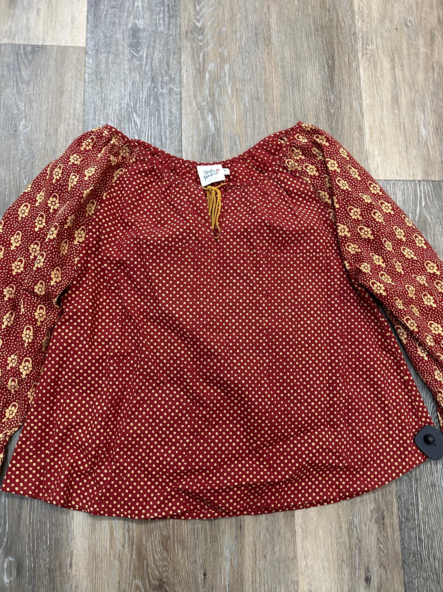 Blouse Long Sleeve By Mata Traders In Red, Size: M