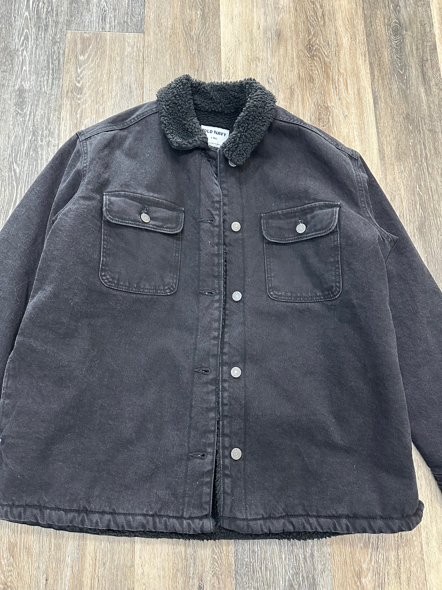 Jacket Denim By Old Navy In Black Denim, Size: L