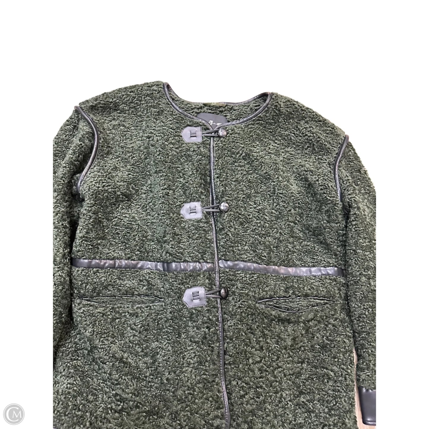 Jacket Faux Fur & Sherpa By 7 For All Mankind In Green, Size: L