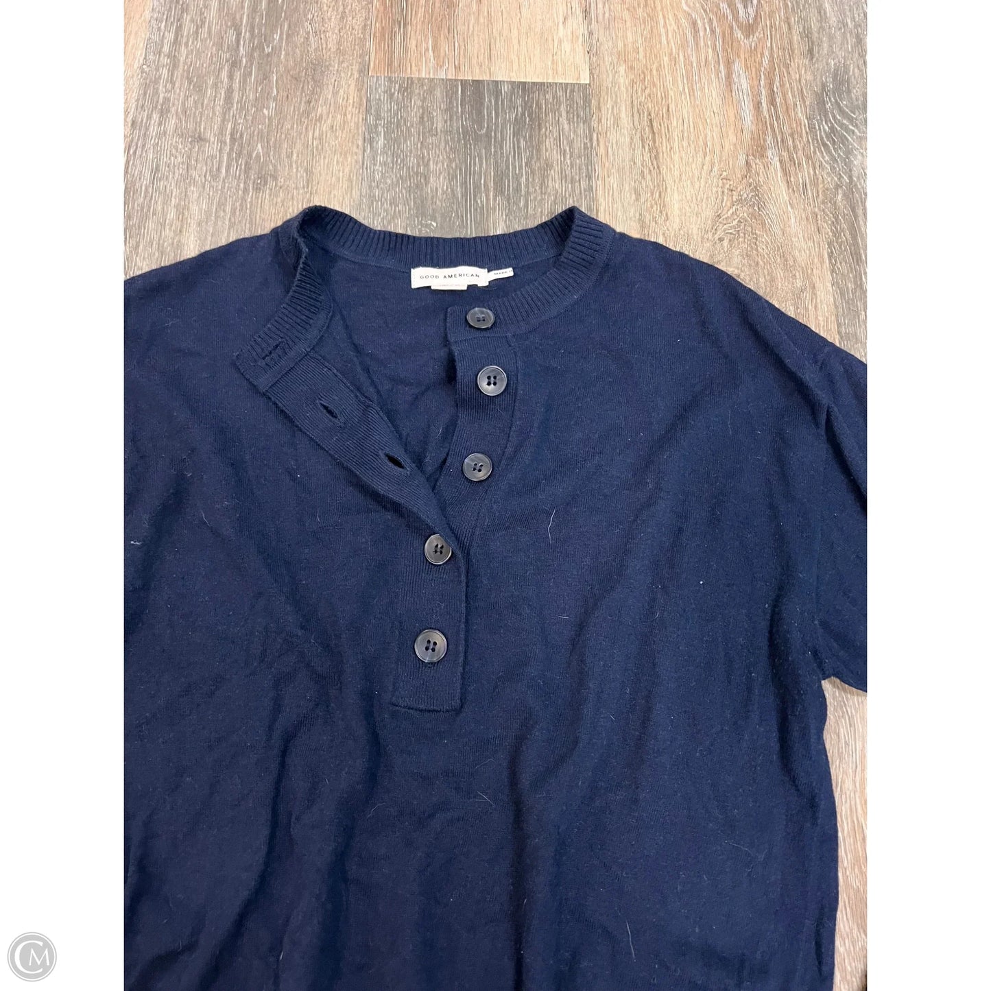 Top Long Sleeve Knit By Good American In Blue, Size: Xs