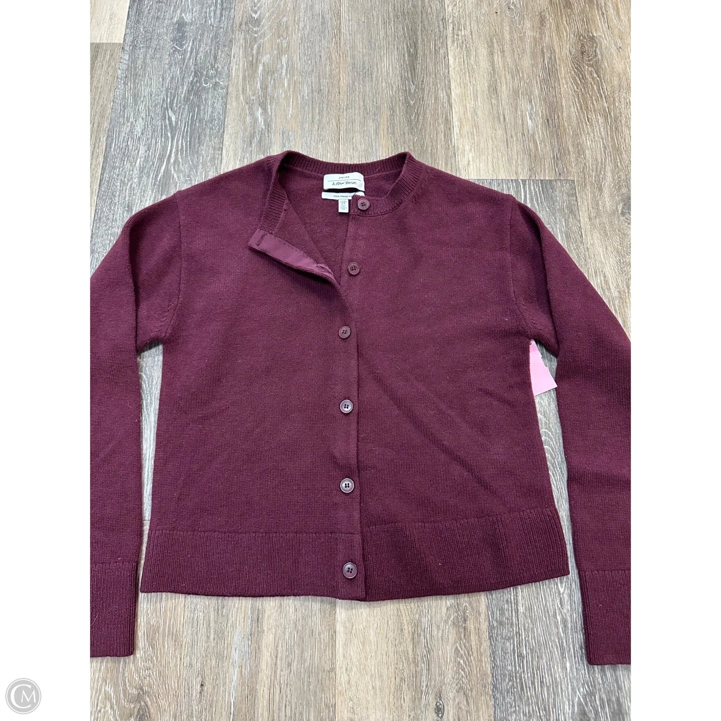 Sweater Cardigan By & Other Stories In Maroon, Size: Xs