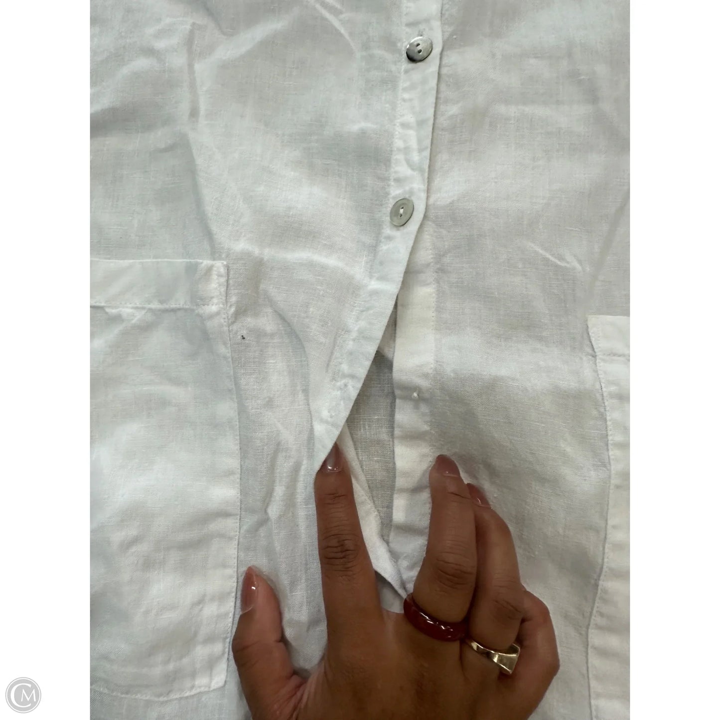 Dress Casual Midi By Eileen Fisher In White, Size: M