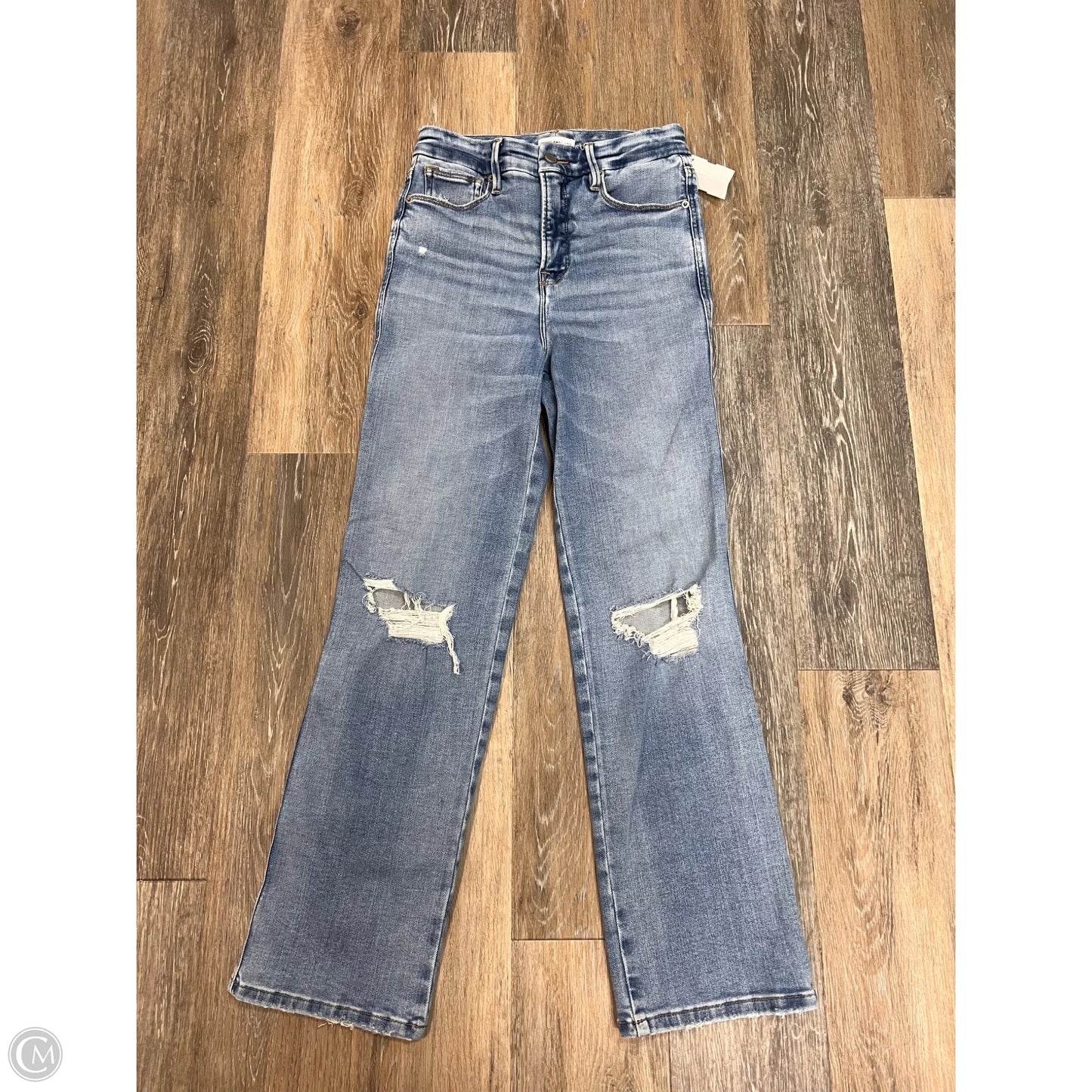 Jeans Straight By Good American In Blue Denim, Size: 6