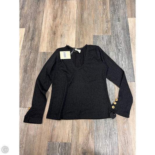 Blouse Long Sleeve By Easy Clothes In Black, Size: M