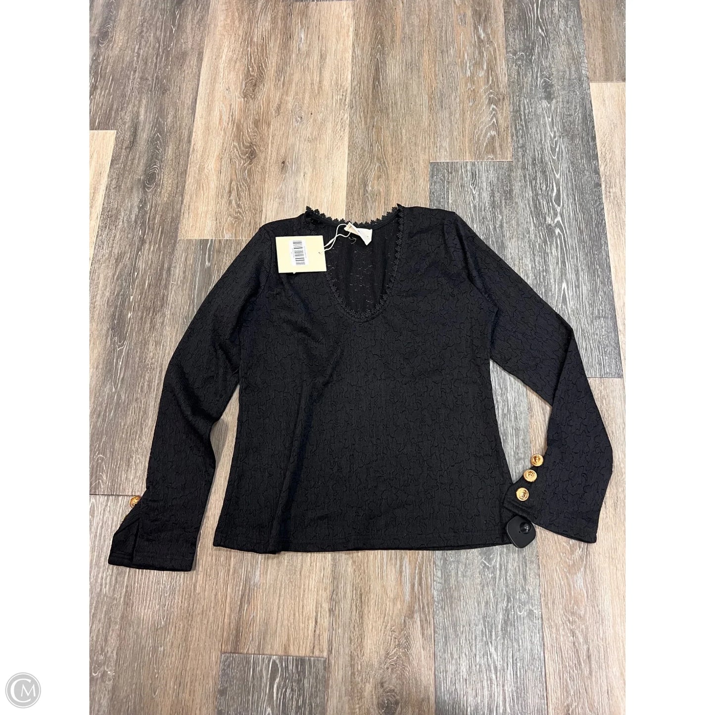 Blouse Long Sleeve By Easy Clothes In Black, Size: M