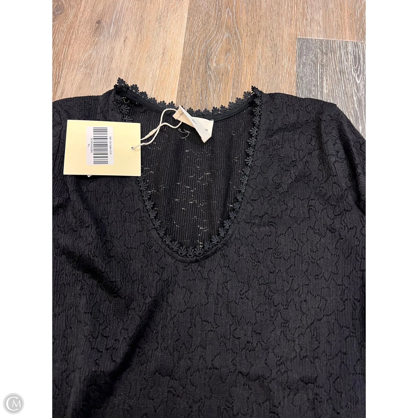Blouse Long Sleeve By Easy Clothes In Black, Size: M